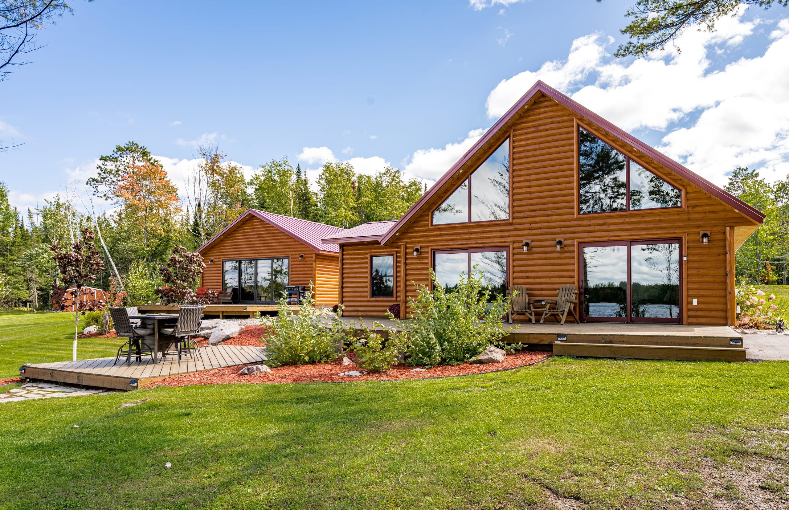 Front of the main cabin and its wall of windows